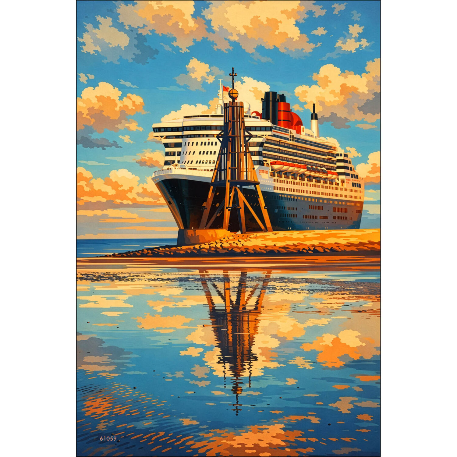 Kugelbake und Queen Mary 2