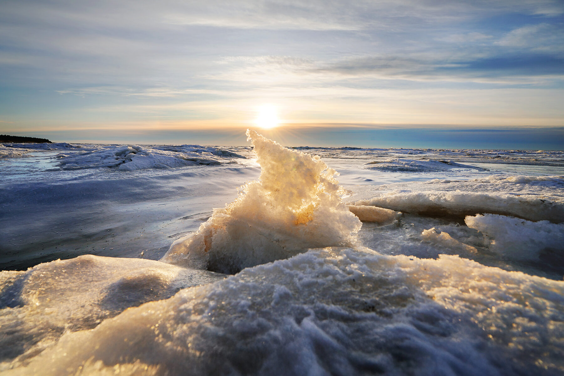 Eisschollen im Wattenmeer